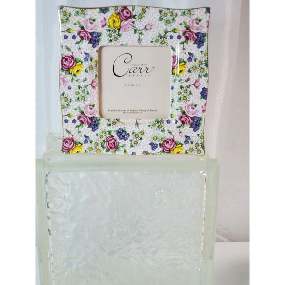Vintage Carr/Burnes of Boston FramePorcelain Floral Rose Picture Frame, 3.5"x3.5 - Picture 11 of 12
